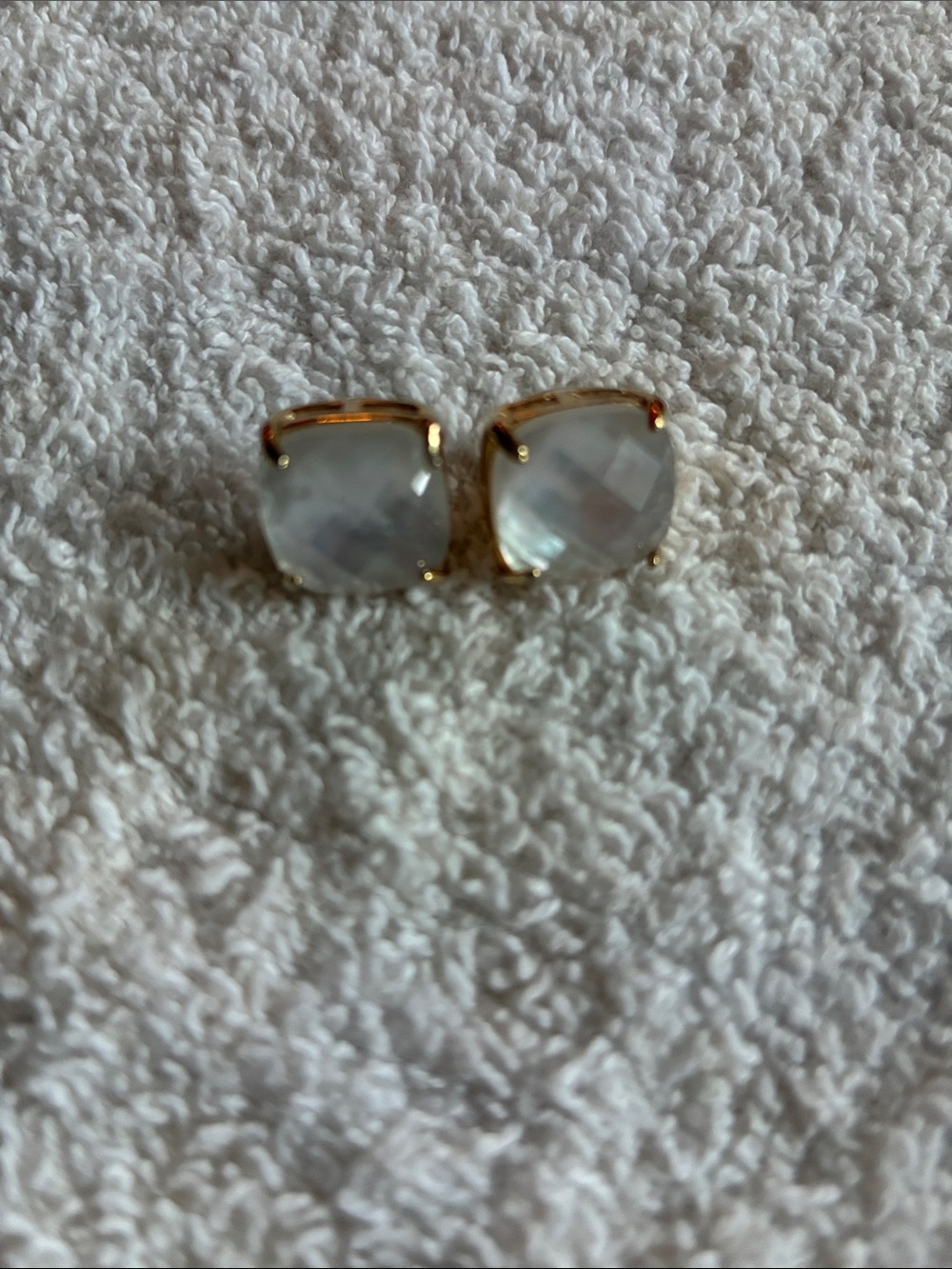 Kate Spade Gold-Setting White Chalcedony Stud Earrings